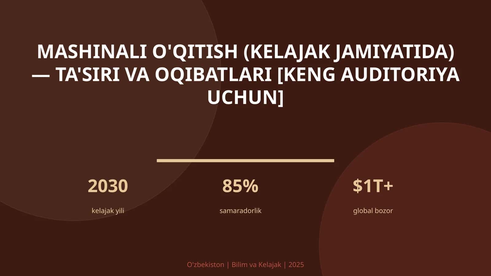 Mashinali o'qitish (kelajak jamiyatida) — ta'siri va oqibatlari [keng auditoriya uchun] 1