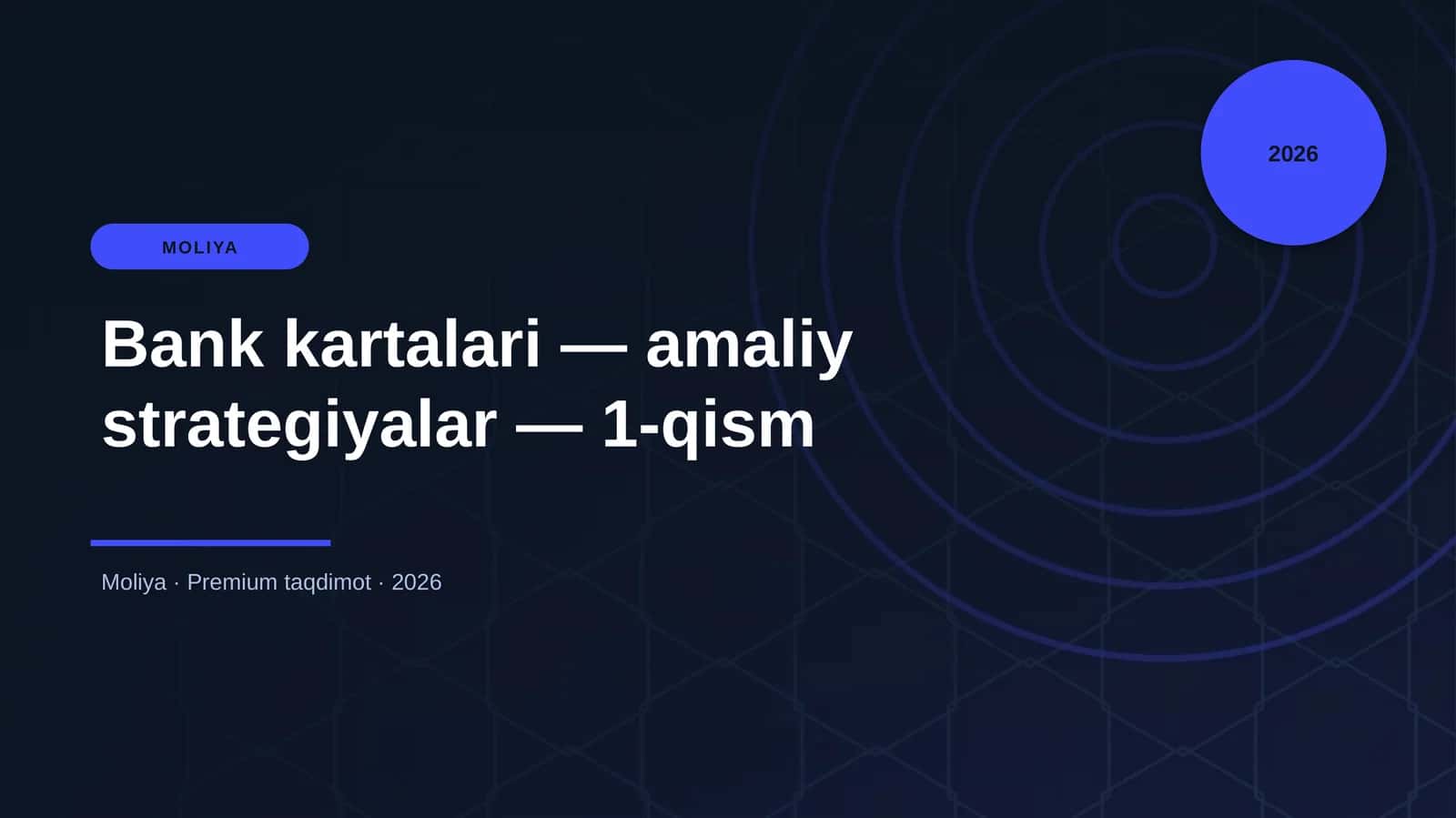 Bank kartalari — amaliy strategiyalar — 1-qism 1