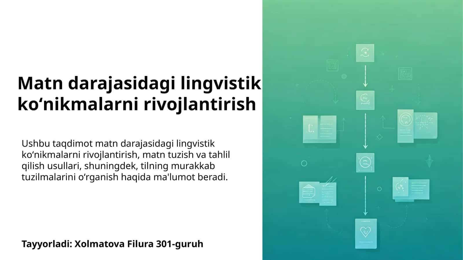 Matn darajasidagi lingvistik koʻnikmalarni rivojlantirish 1