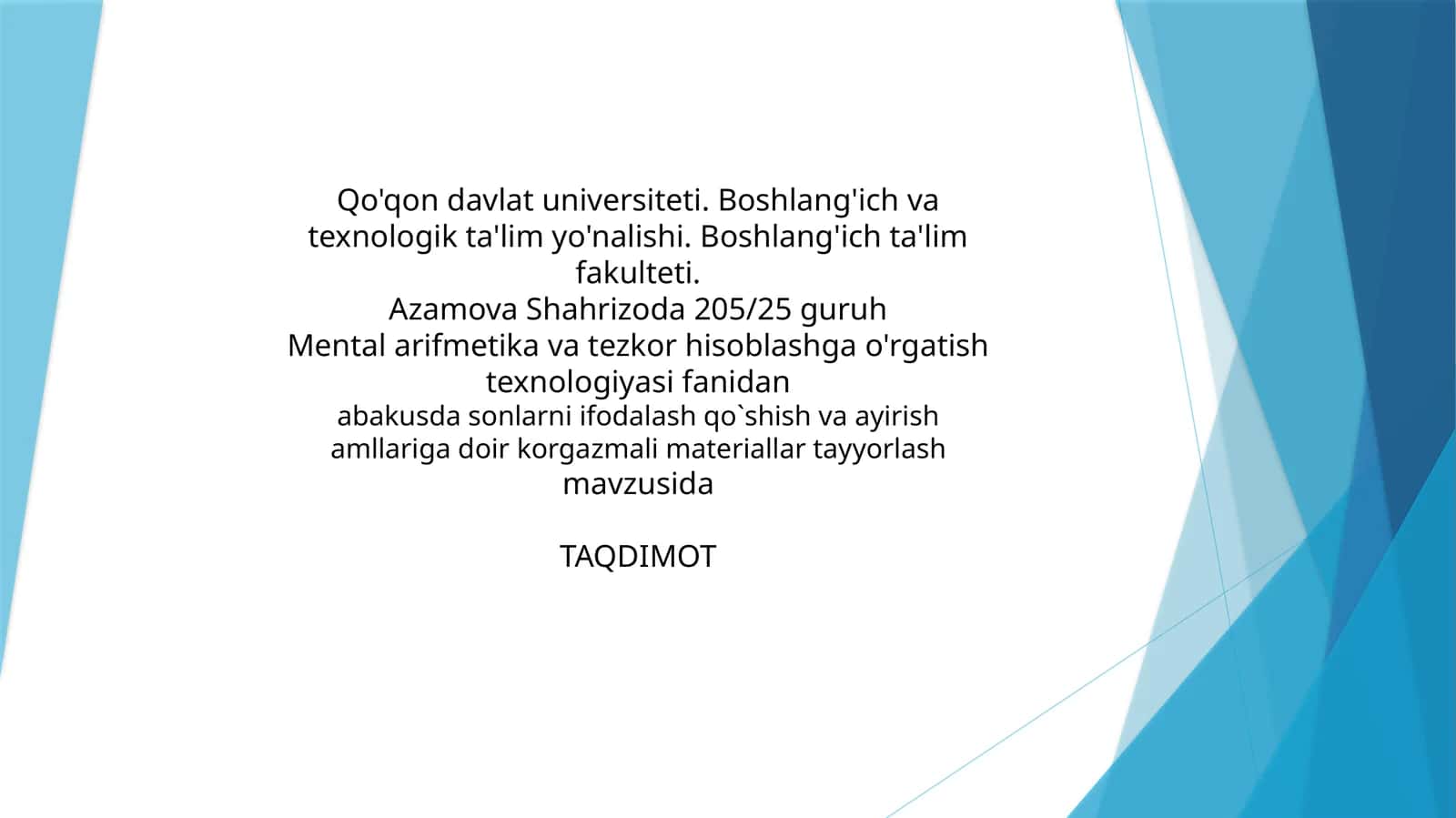 Abakus va mental arifmetika 1