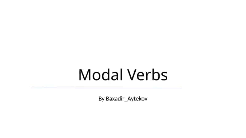 Modal Verbs 1