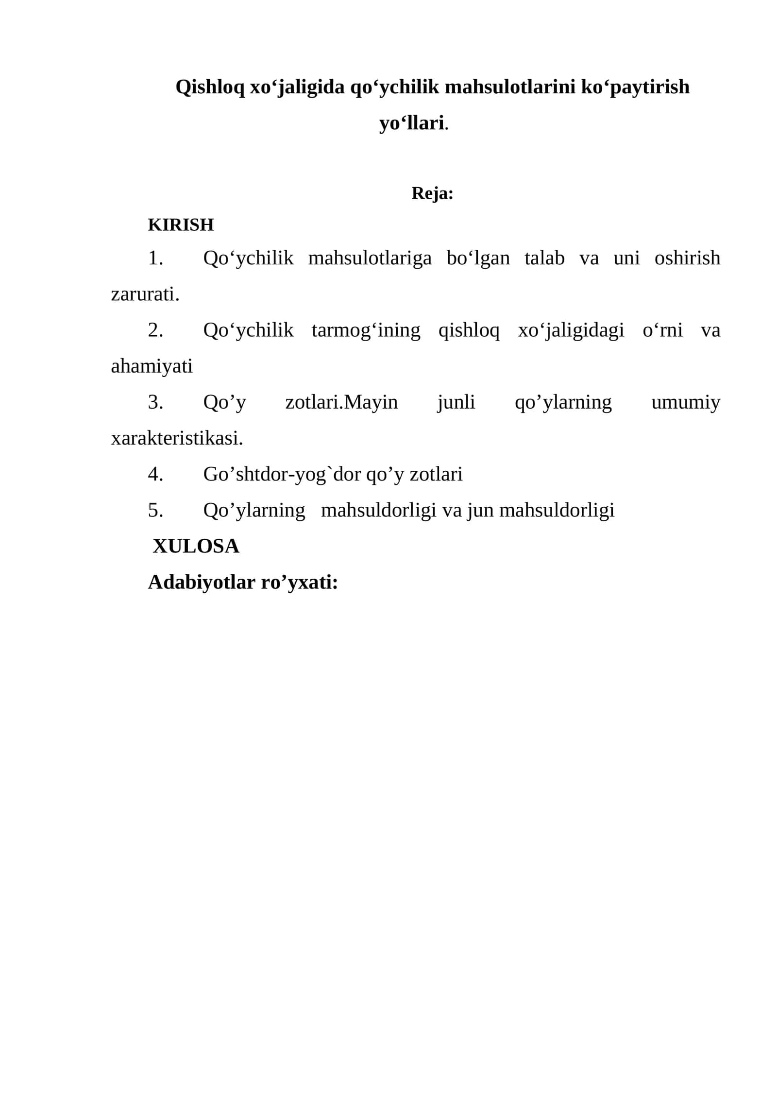 Qishloq xо‘jaligida qо‘ychilik mahsulotlarini kо‘paytirish yо‘llari 1