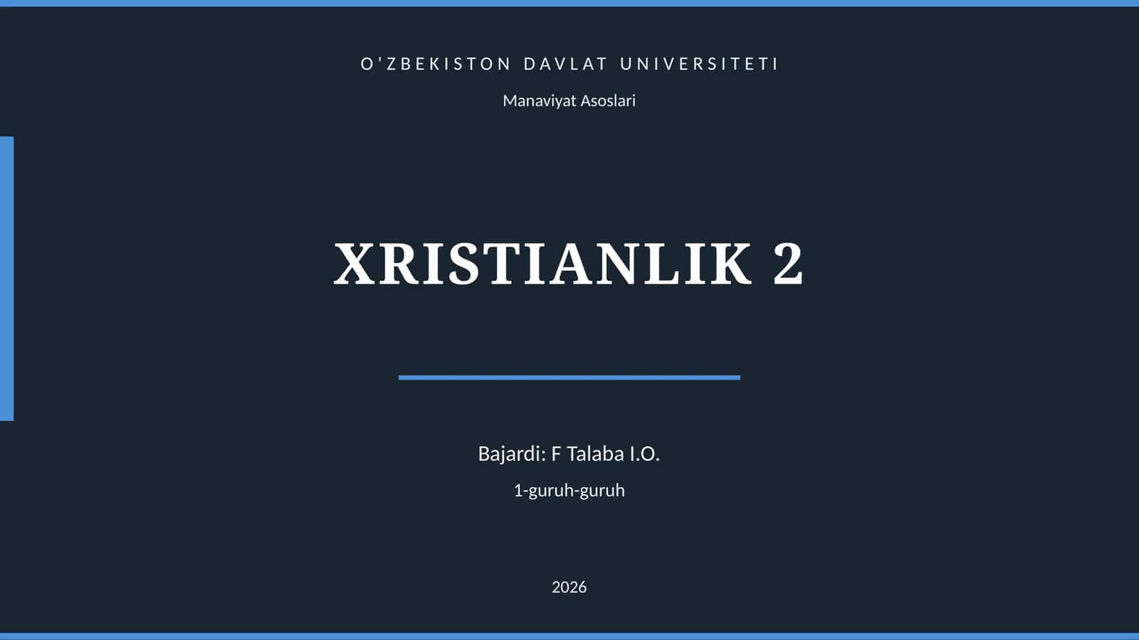 XRISTIANLIK 2 1