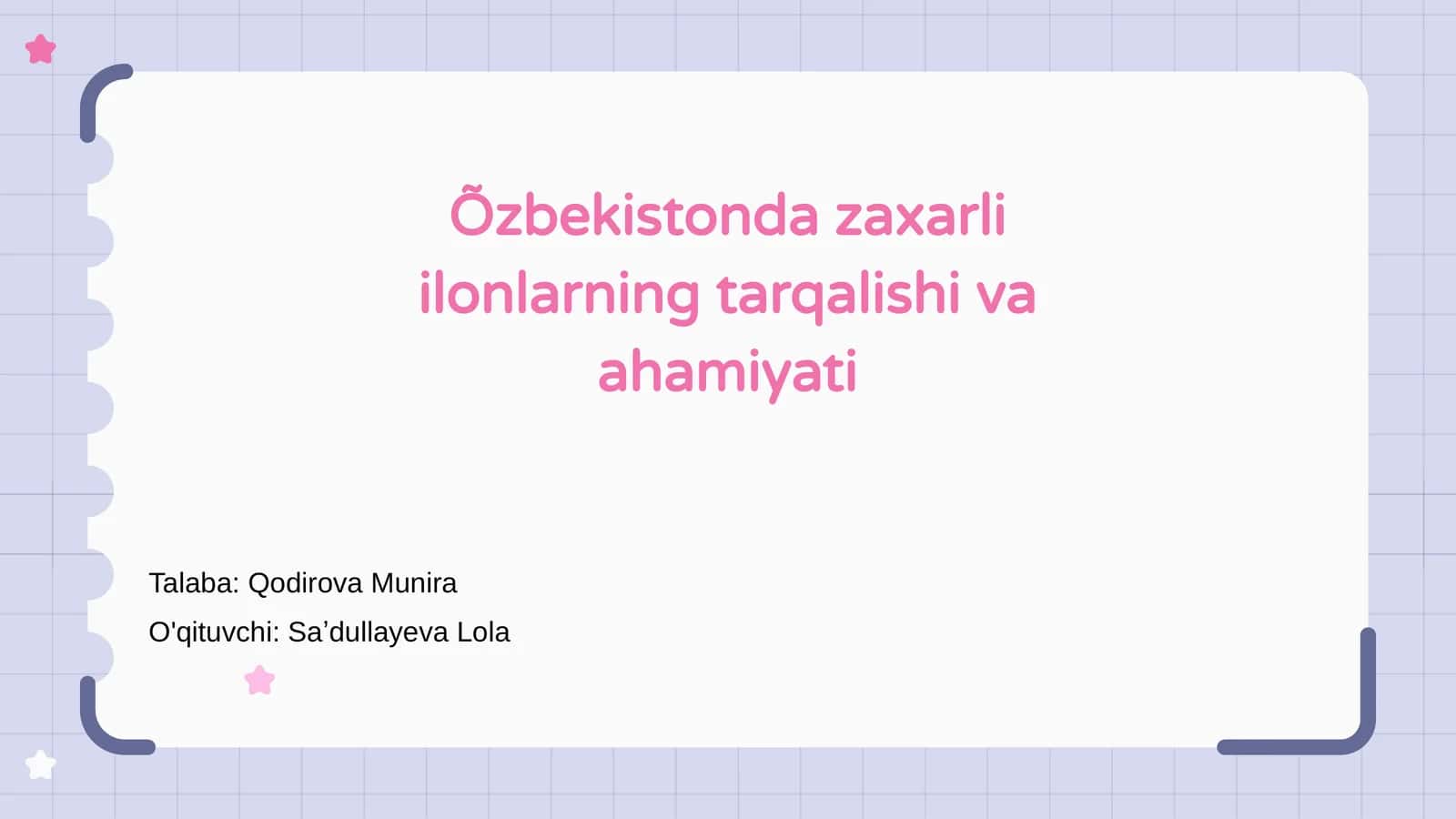 Õzbekistonda zaxarli ilonlarning tarqalishi va ahamiyati 1