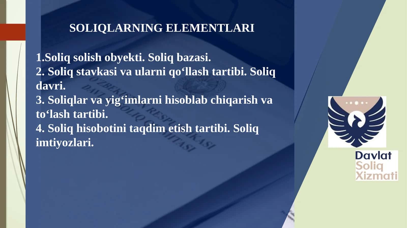 SOLIQLARNING ELEMENTLARI 1