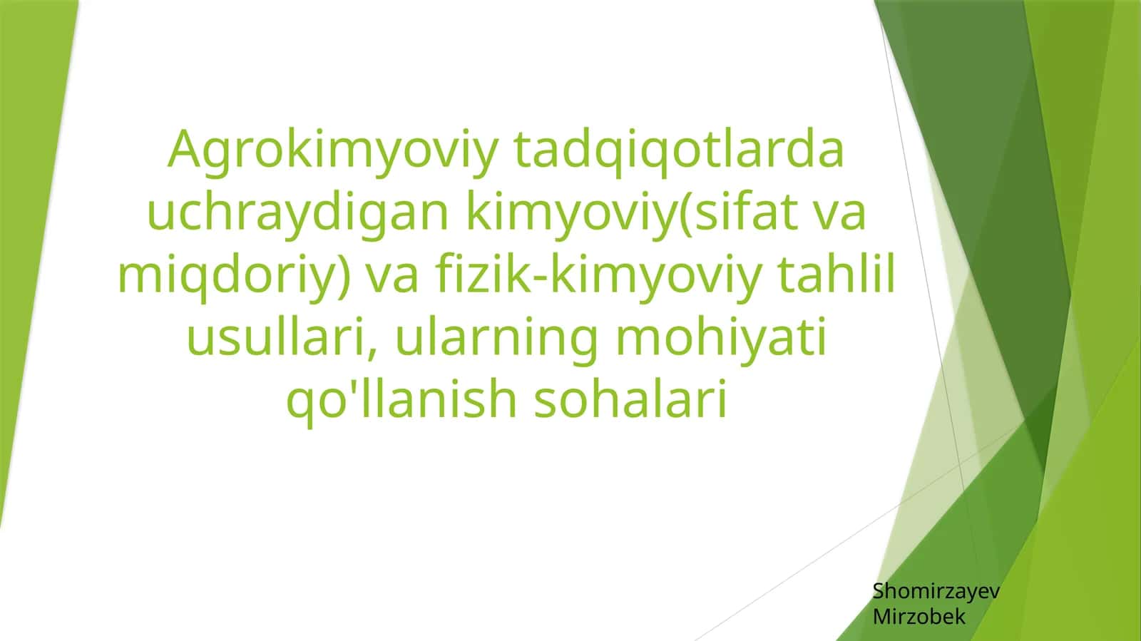 Agrokimyoviy tadqiqotlarda 1
