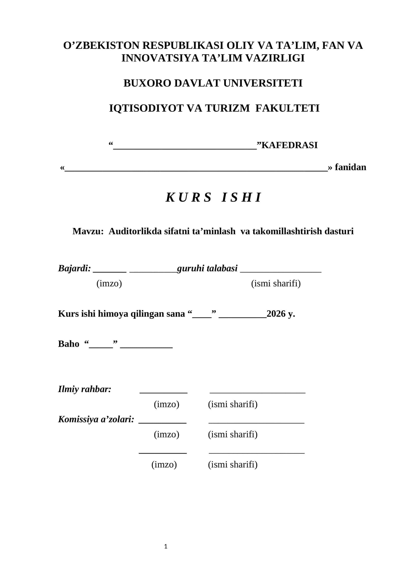 Auditorlikda sifatni ta’minlash va takomillashtirish dasturi 1