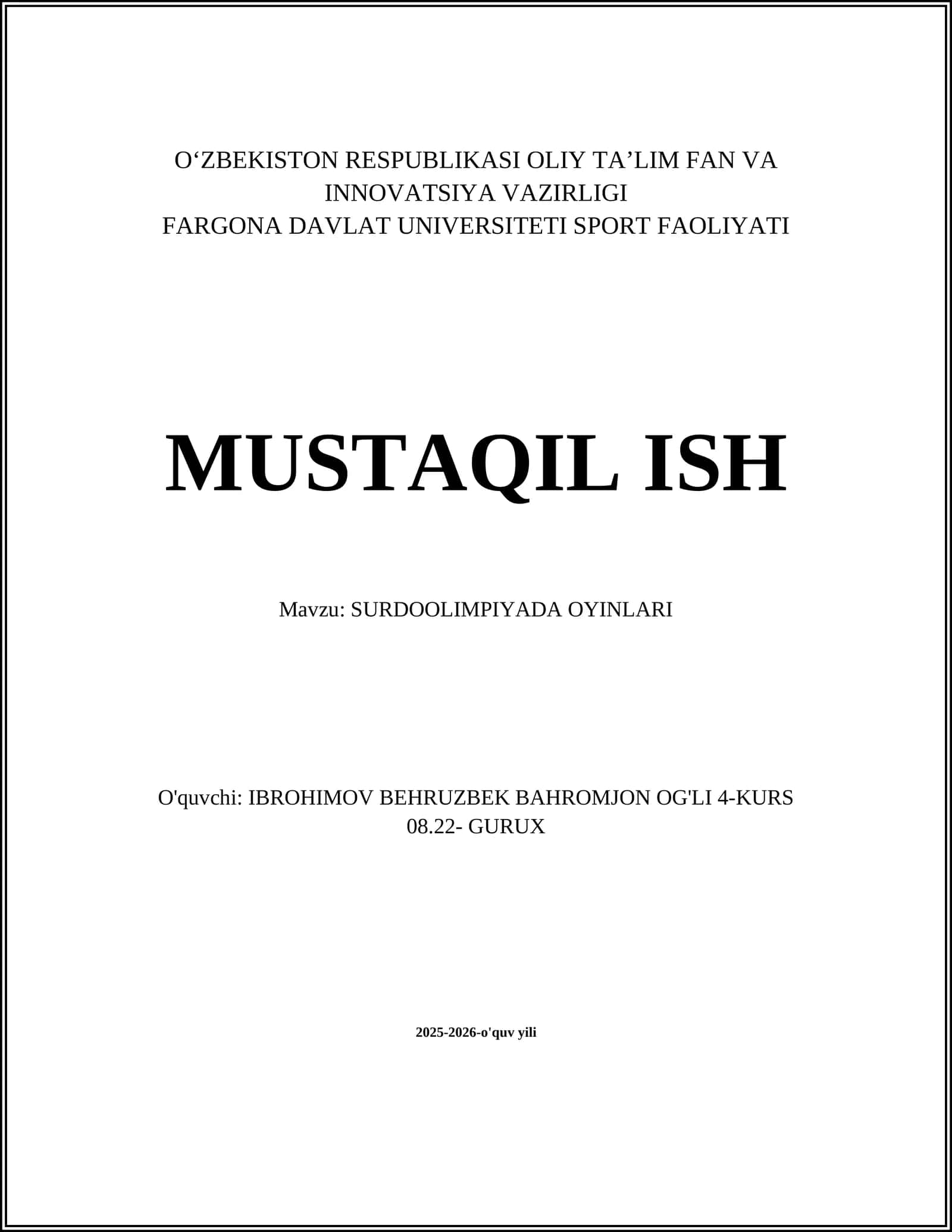 SURDOOLIMPIYADA OYINLARI 1
