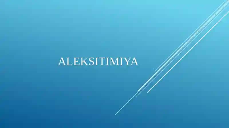 Aleksitimiya 1