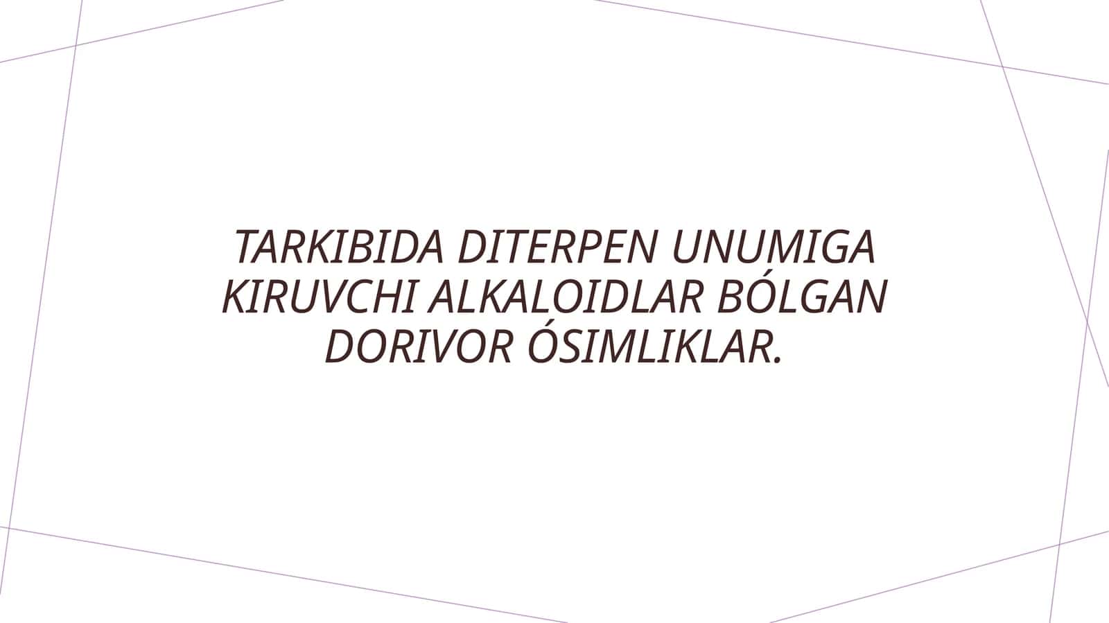 Diterpen alkaloidlar va ularning tuzilishi 1