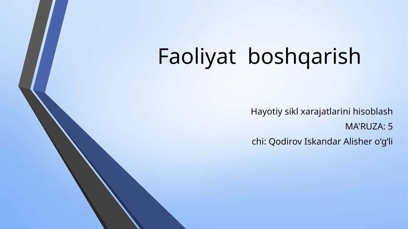 Faoliyat boshqarish 1
