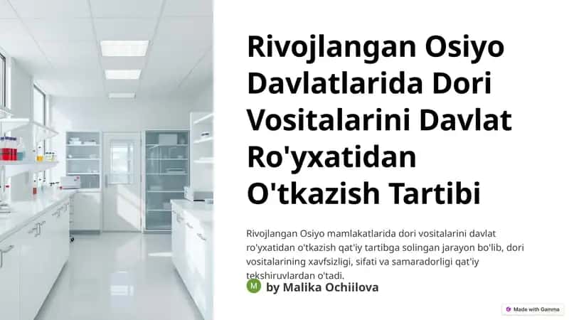 Dori Vositalarini Davlat Ro'yxatidan O'tkazish Tartibi 1