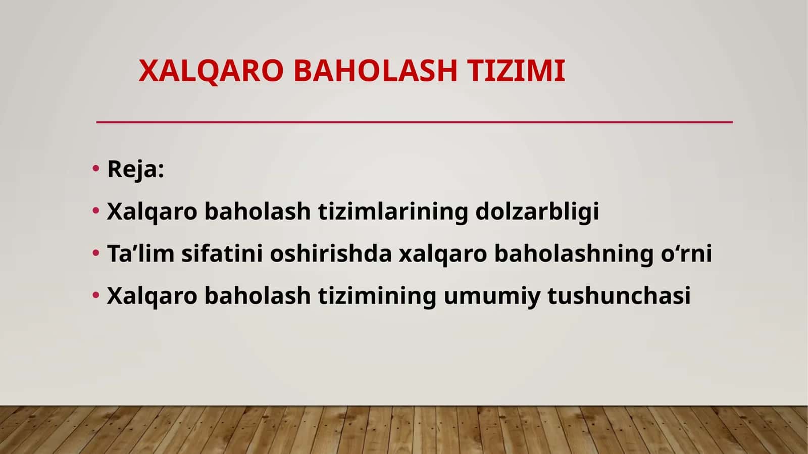 Xalqaro baholash tizimi 1