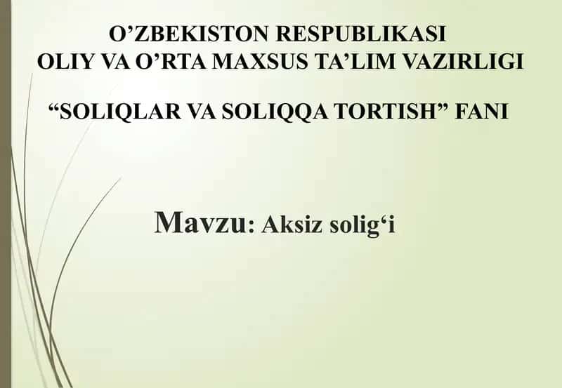Aksiz solig'i 1