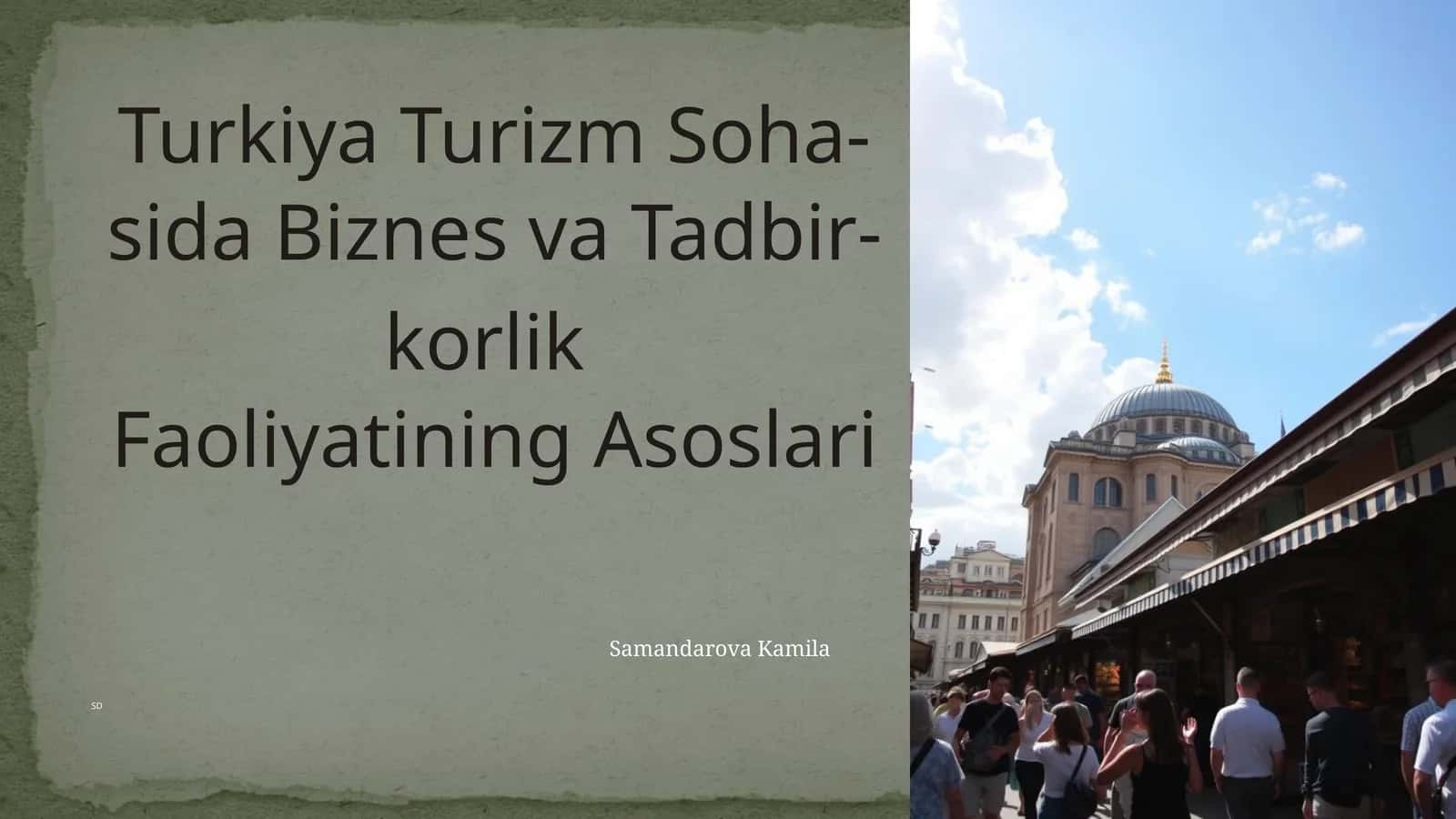 Turkiya Turizm Soha­sida Biznes vaTad­bir­kor­lik Faoli­yatiningAsoslari 1
