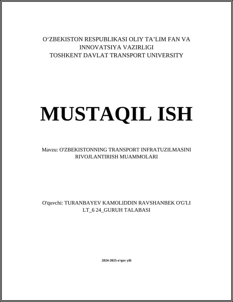 Qishloq Yo'llarining Holati va Ularini Yaxshilash 1