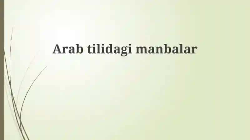 Arab manbalari