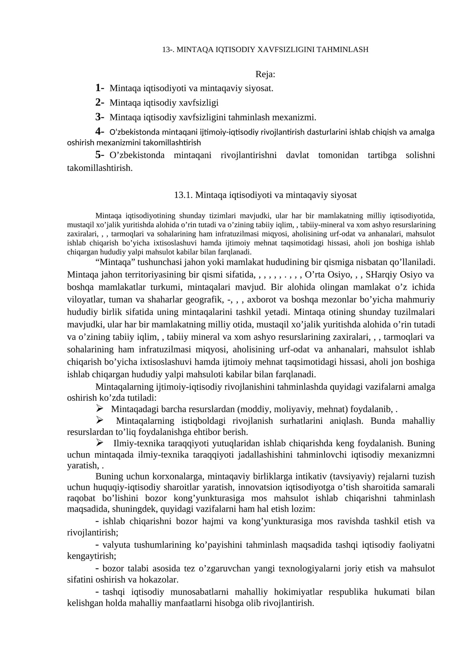 MINTAQA IQTISODIY XAVFSIZLIGINI TAHMINLASH 1