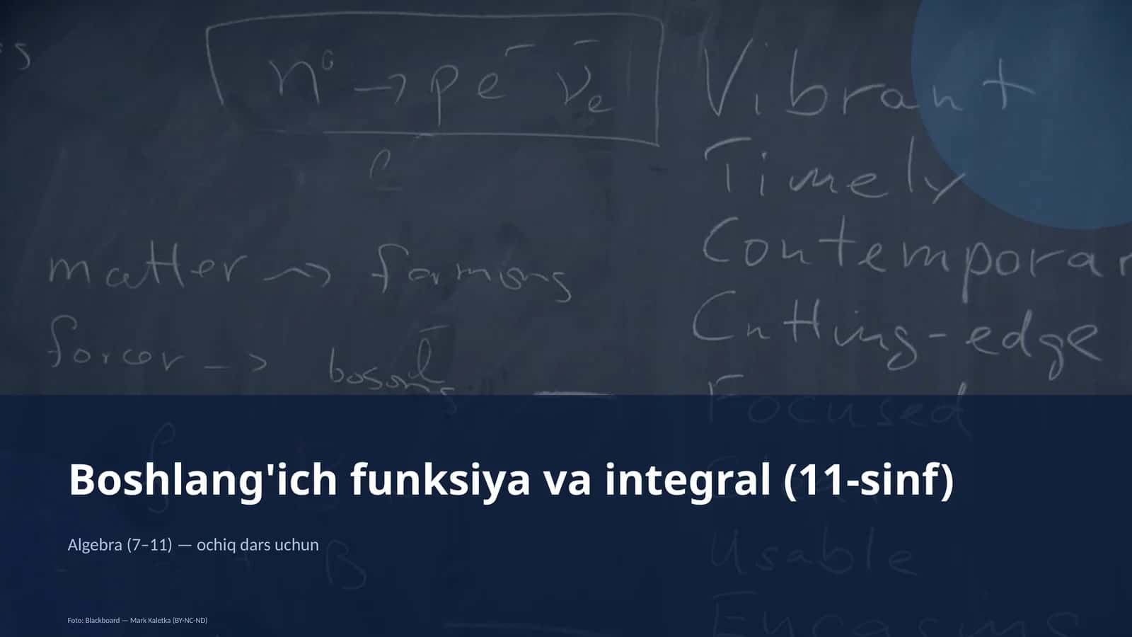 Boshlang'ich funksiya va integral (11-sinf) 1