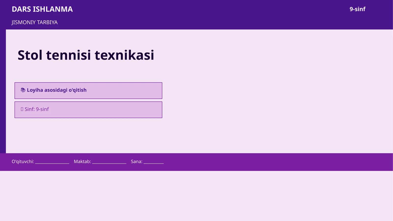 Stol tennisi texnikasi 1
