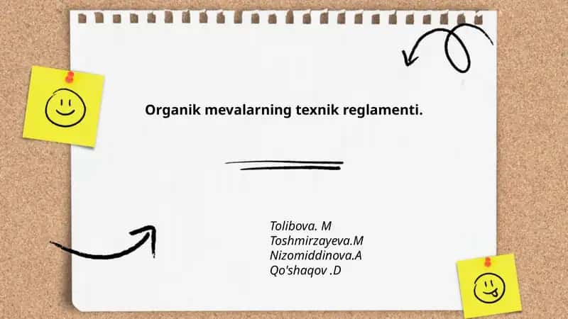 Organik mevalarning texnik reglamenti 1