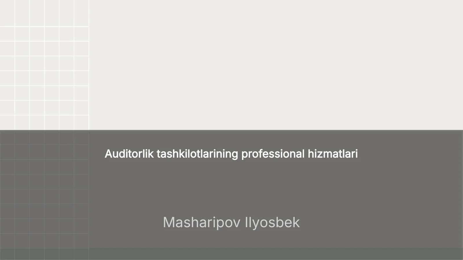 Auditorlik tashkilotlarining professional hizmatlari 1