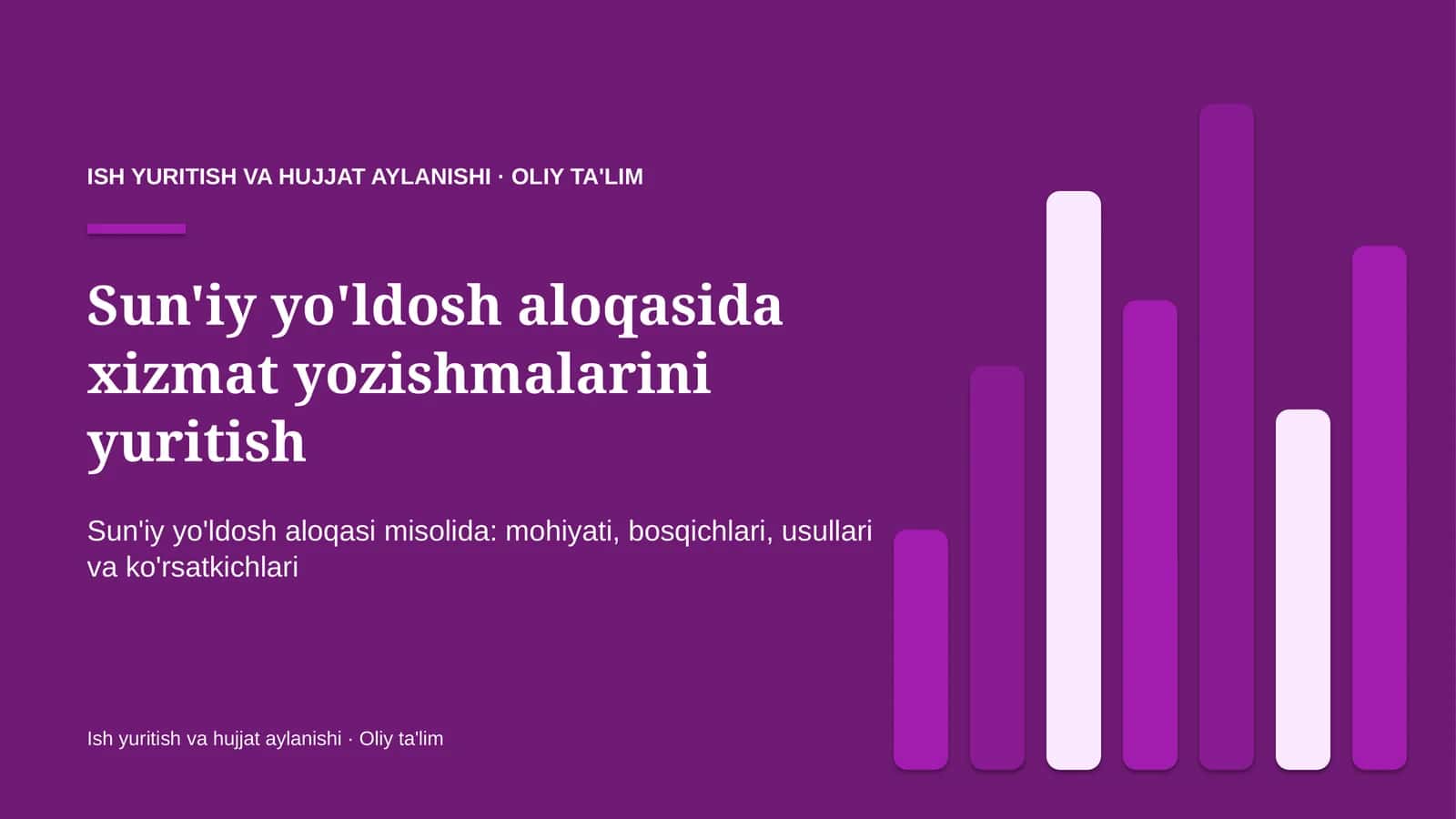 sun'iy yo'ldosh aloqasida xizmat yozishmalarini yuritish 8324 1