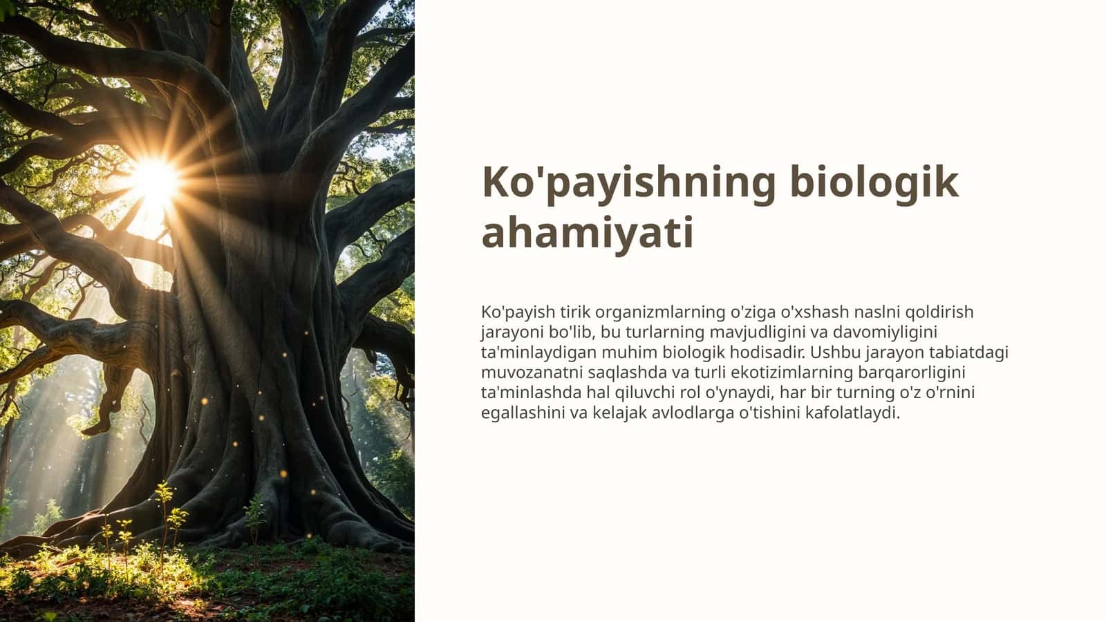 Ko'payishning biologik ahamiyati 1