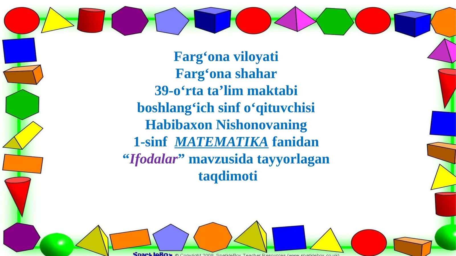 Ifodalar 1