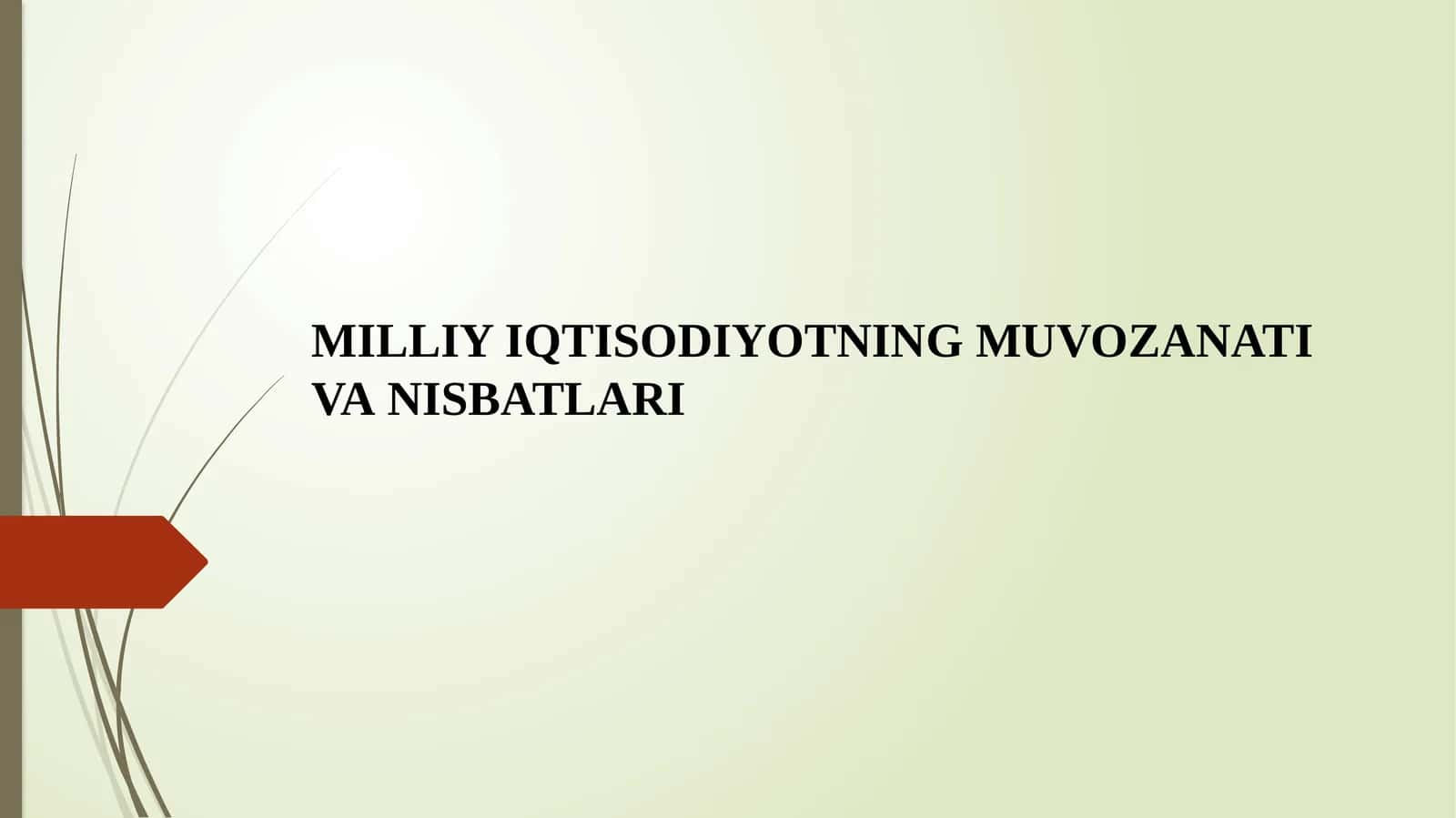 MILLIY IQTISODIYOTNING MUVOZANATI VANISBATLARI 1