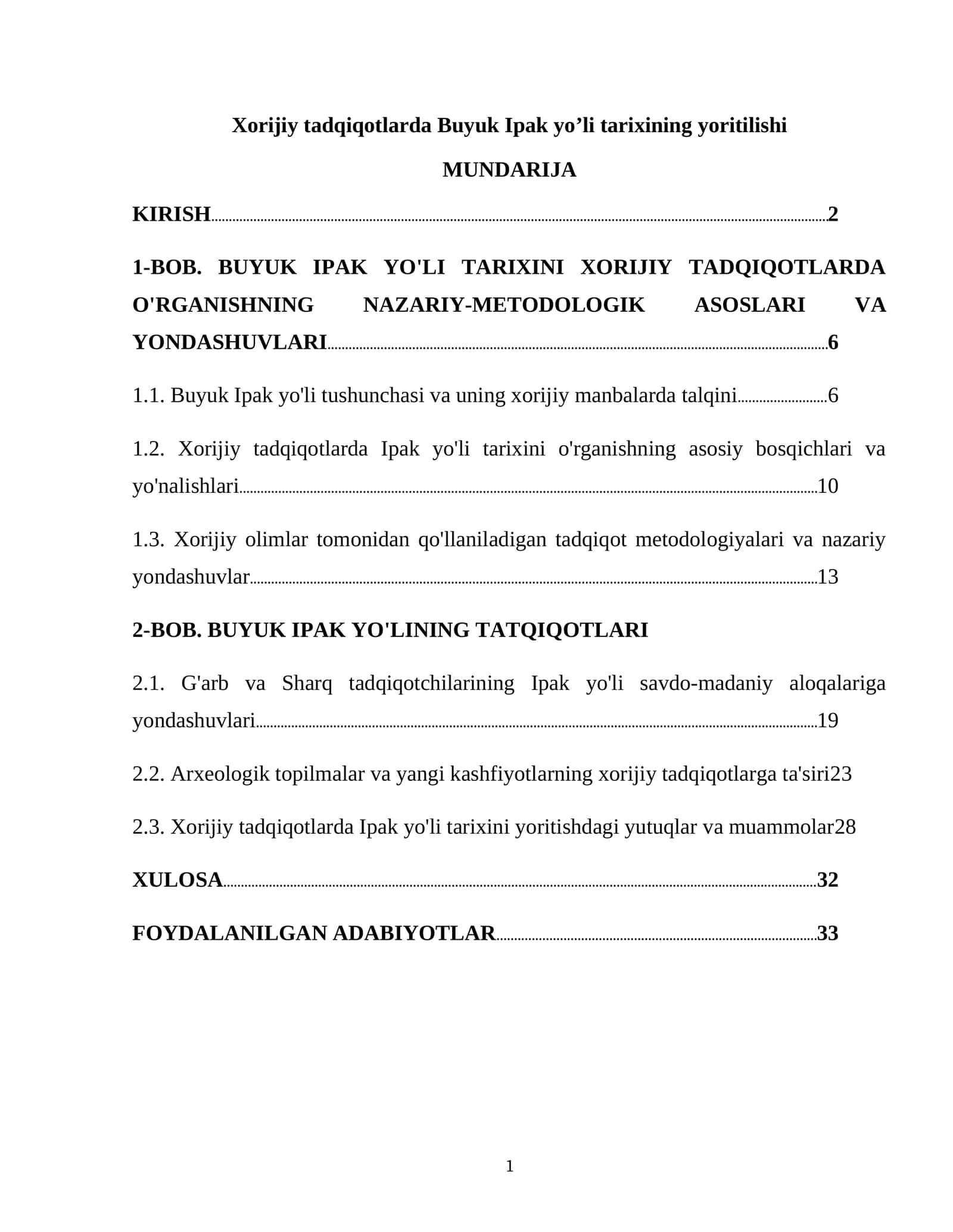 Buyuk Ipak yo’li tarixining yoritilishi 1