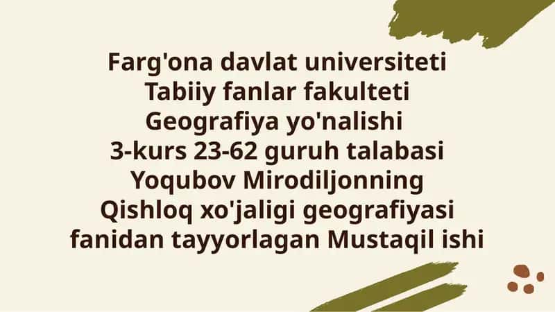 Qishloqxo'jaligi Va Ekologik Muammolar 1