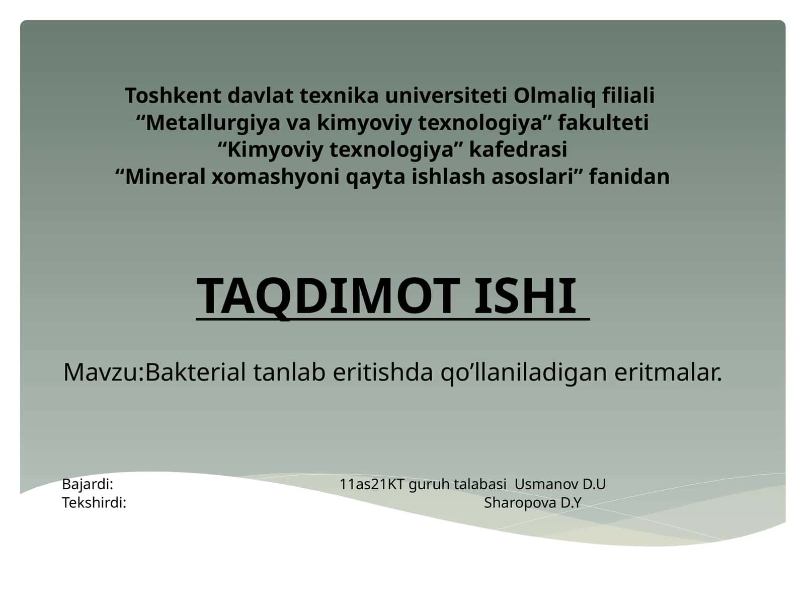 Bakterialtanlaberitishdaqo’llaniladiganeritmalar 1