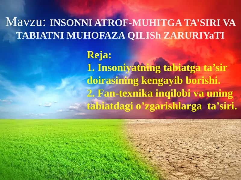 INSONNI ATROF-MUHITGA TA’SIRI VA TABIATNI MUHOFAZAQILIShZARURIYaTI 1