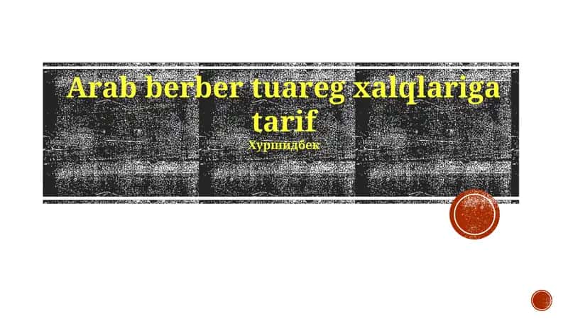 Arab Berber Tuareg xalqlariga tarif 1