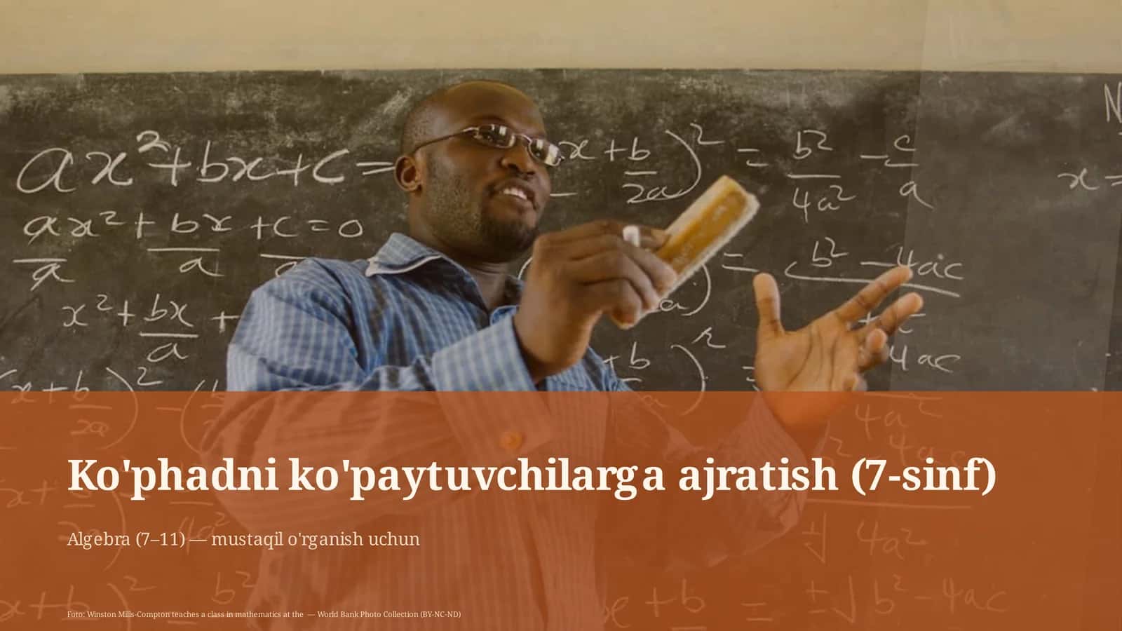 Ko'phadni ko'paytuvchilarga ajratish (7-sinf) 1
