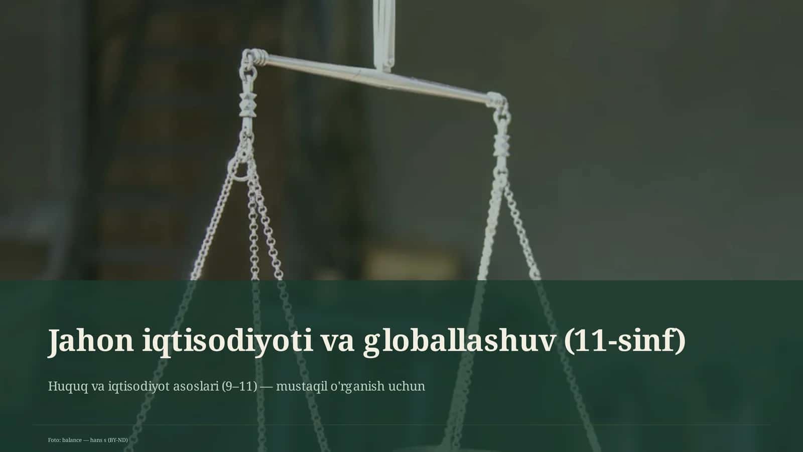 Jahon iqtisodiyoti va globallashuv (11-sinf) 1