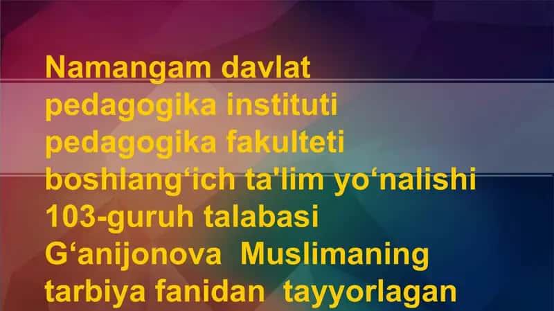 O‘quvchilarning darsdan tashqari tarbiyaviy jarayonlarda manaviy ishlarini tashkil etish 1