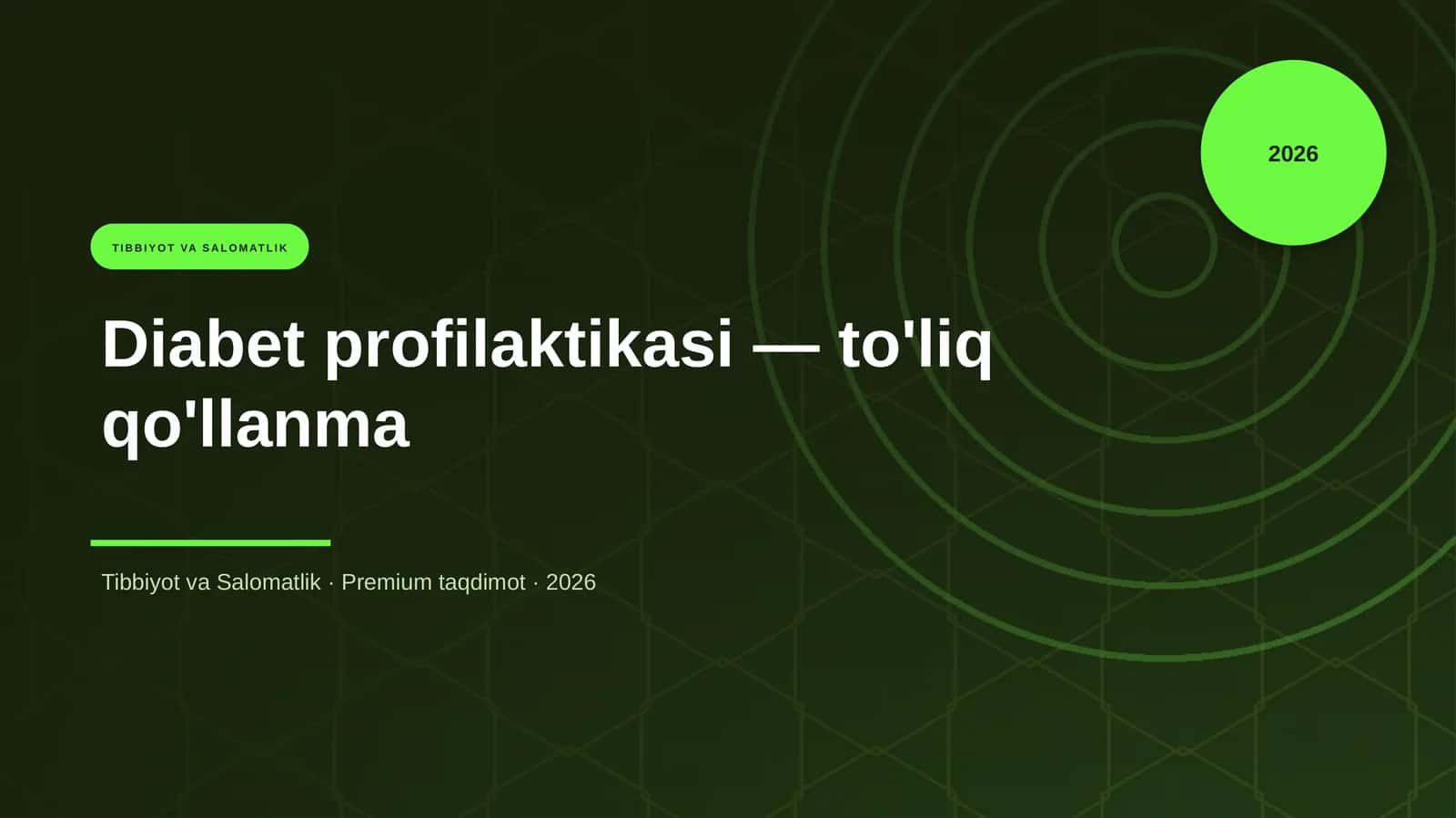 Diabet profilaktikasi — to'liq qo'llanma 1