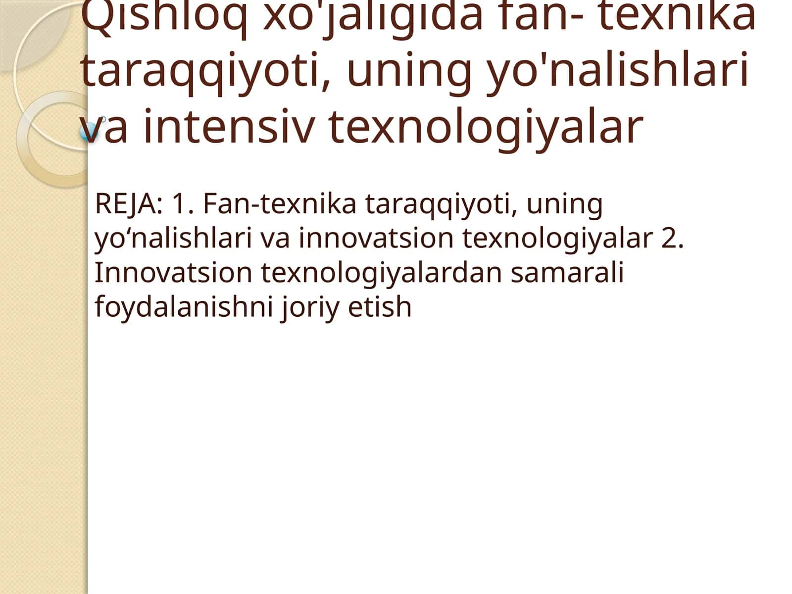 Fan-texnika taraqqiyoti va innovatsion texnologiyalar 1