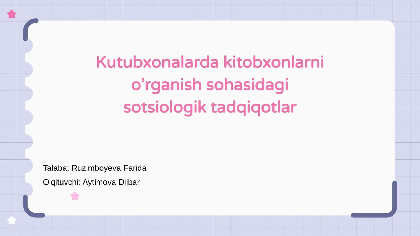 Kutubxonalarda kitobxonlarni o’rganish sohasidagi sotsiologik tadqiqotlar 1