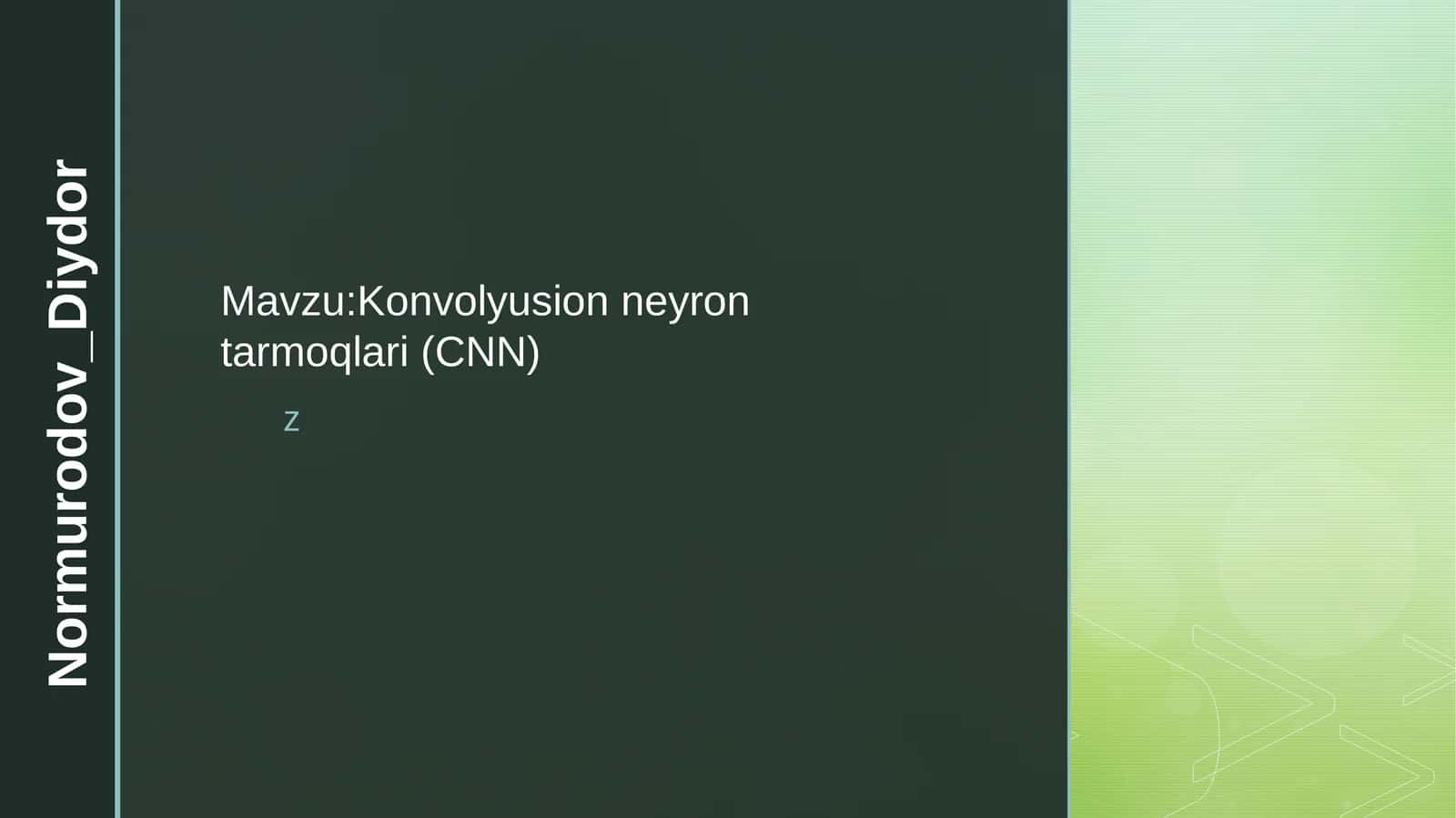 Konvolyusion neyron tarmoq 1