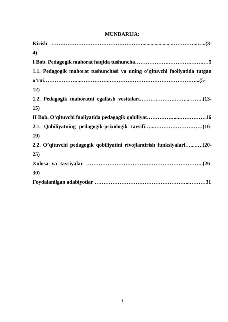 pedagogik mahorat mazmuni 1