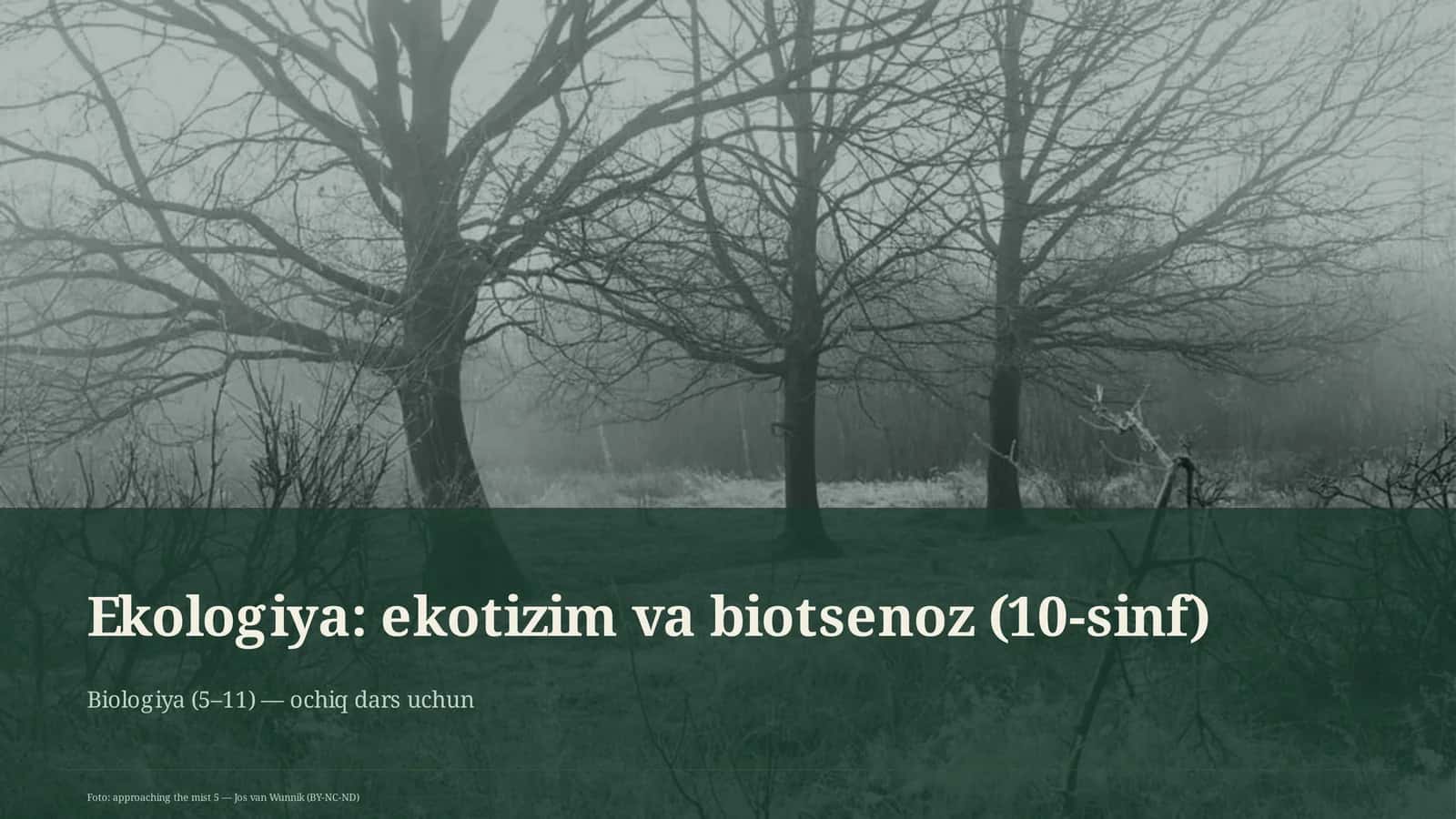 Ekologiya: ekotizim va biotsenoz (10-sinf) 1