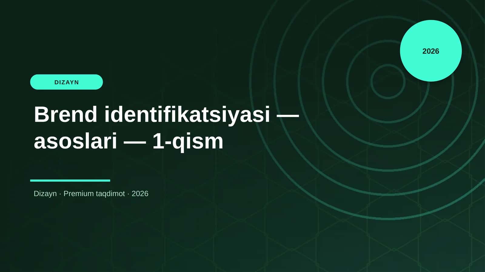 Brend identifikatsiyasi — asoslari — 1-qism 1