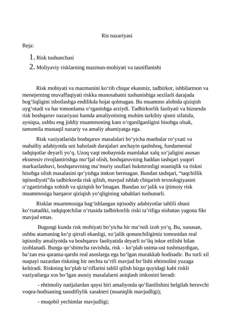 Ris nazariyasi 1