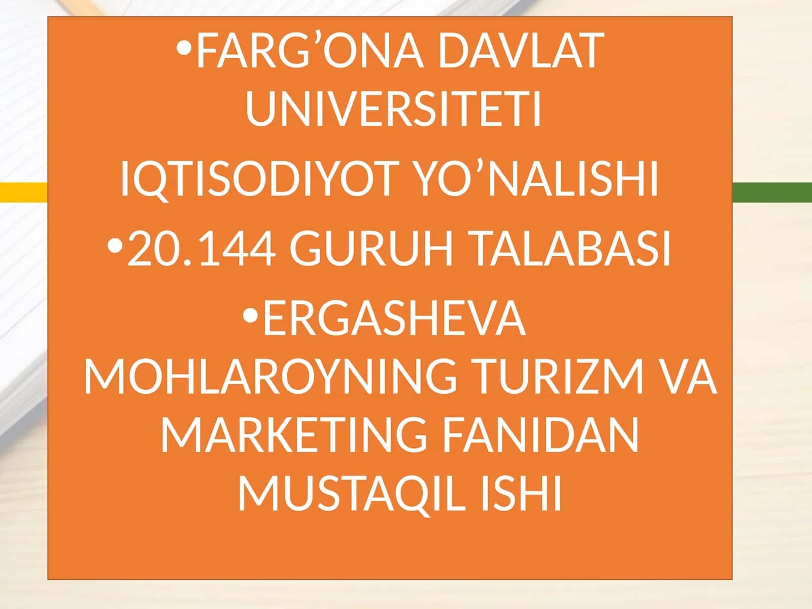 Turistikkorxonada marketing xizmatlarini takomillashtirish 1