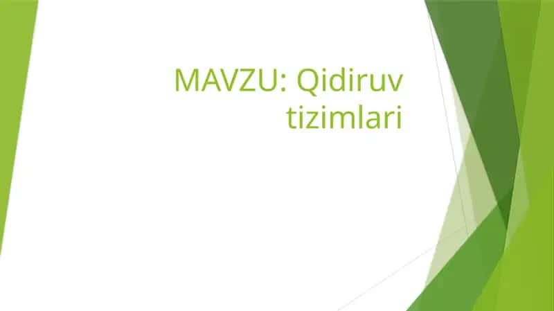 Qidiruv tizimlari 1