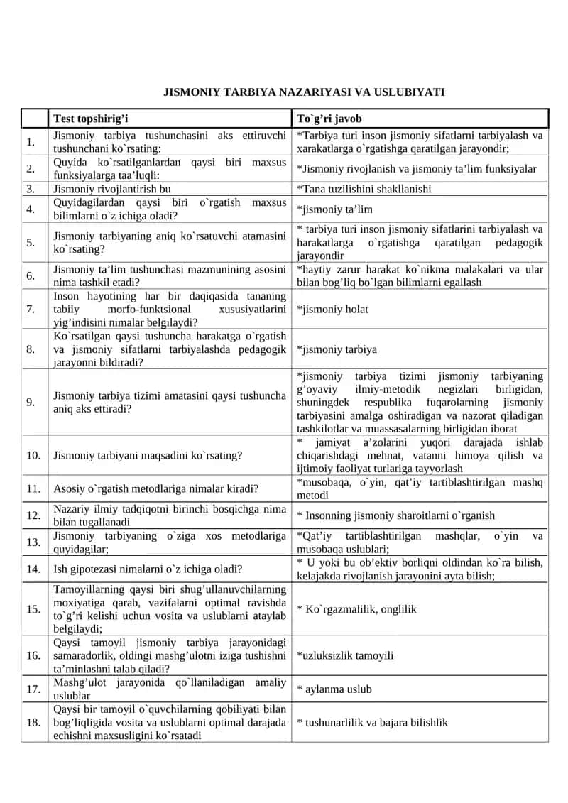 JISMONIY TARBIYA NAZARIYASI VA USLUBIYATI 1