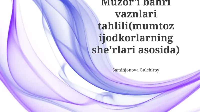 Muzor'i Bahri vaznlari tahlili 1